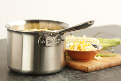 All-Clad d5 Stainless Brushed 2-Quart Saucier with Whisk - 100