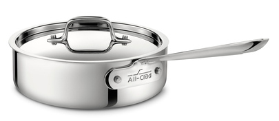 All-Clad 4406 Stainless Steel Tri-Ply Dishwasher Safe 6-qt Saute Pan with Lid 