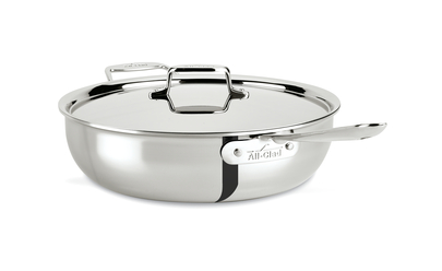 D5 Stainless Polished 5-ply Bonded Cookware, Nonstick Essential Pan with  lid, 4 quart