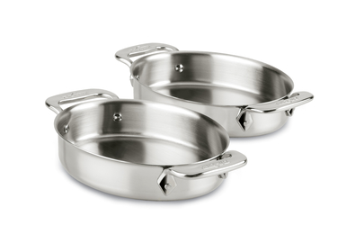 Ensemble Stainless/2 casseroles ovales 